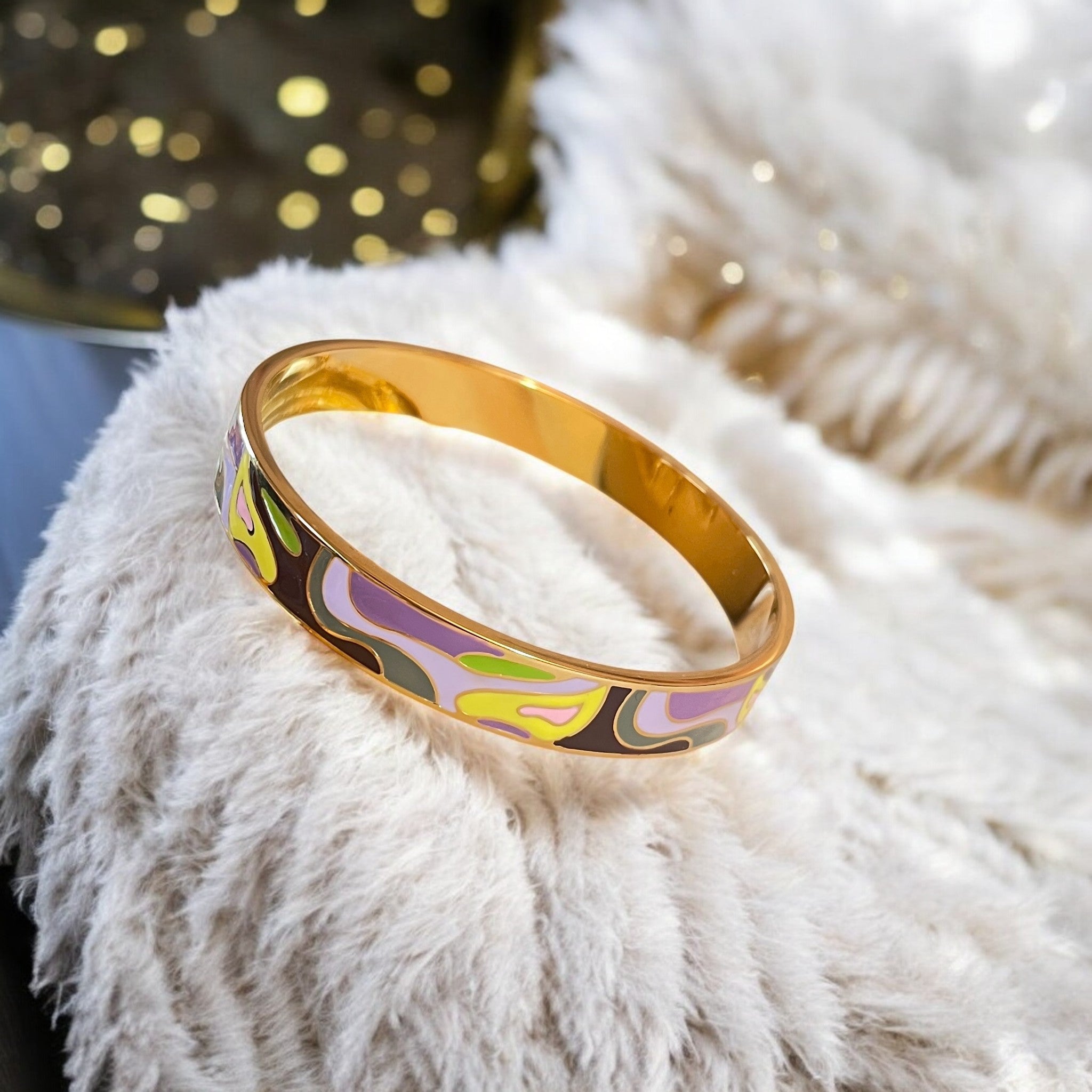 Bracelet jonc "VELORIA" acier inoxydable émaillé