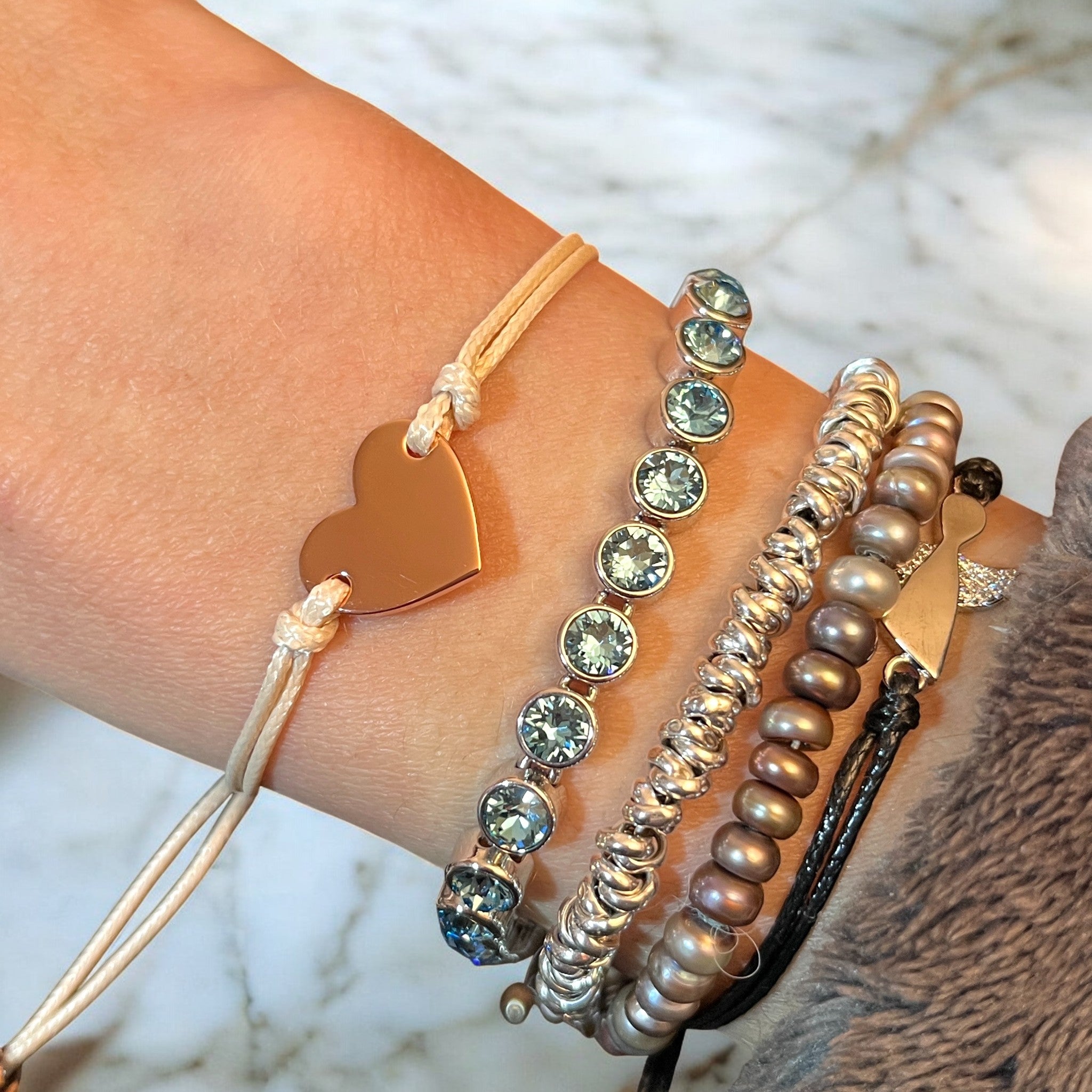 Bracelet "CRISTALIN" avec strass de cristal tchèque bleu