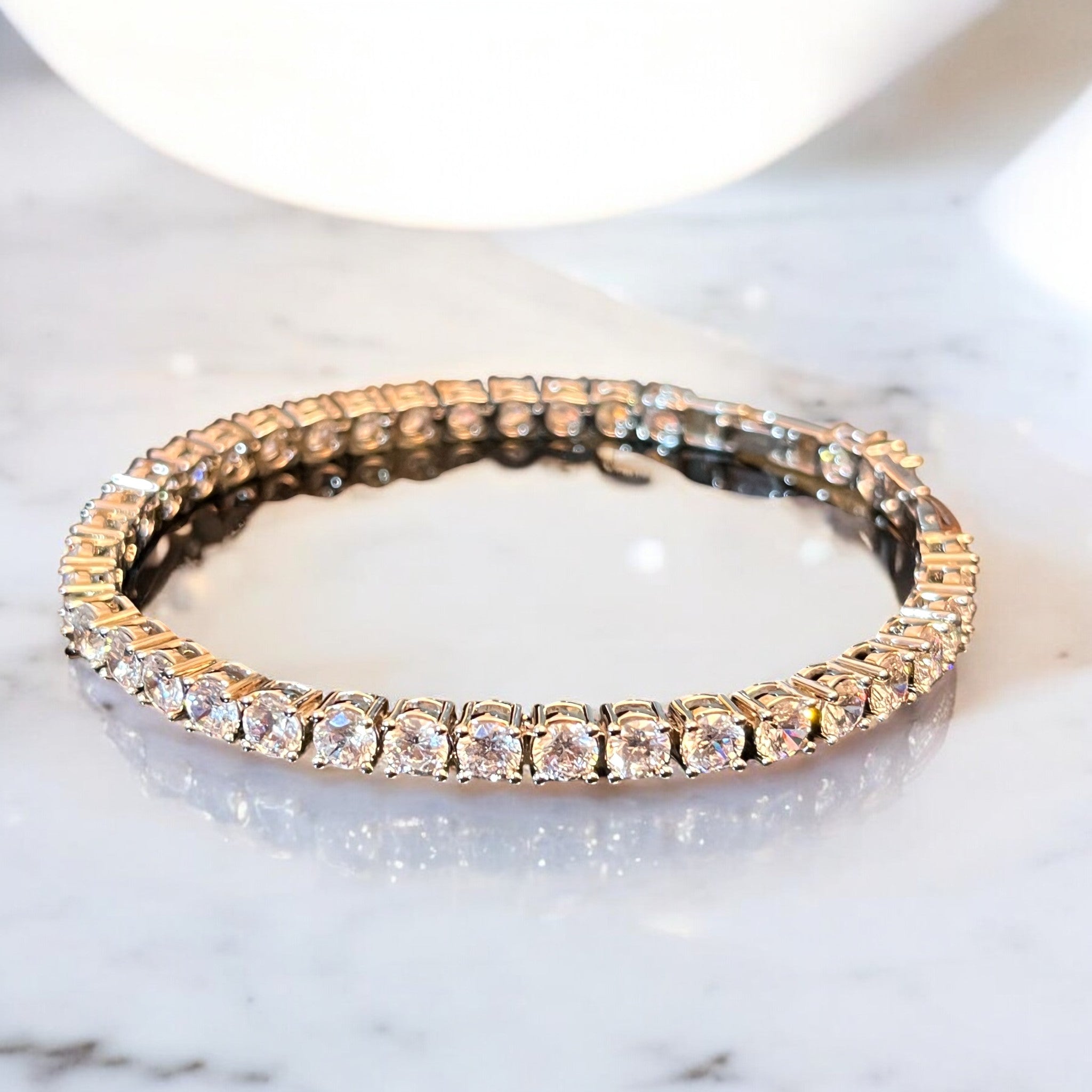 Bracelet "LUZ" avec strass de cristal tchèque blanc