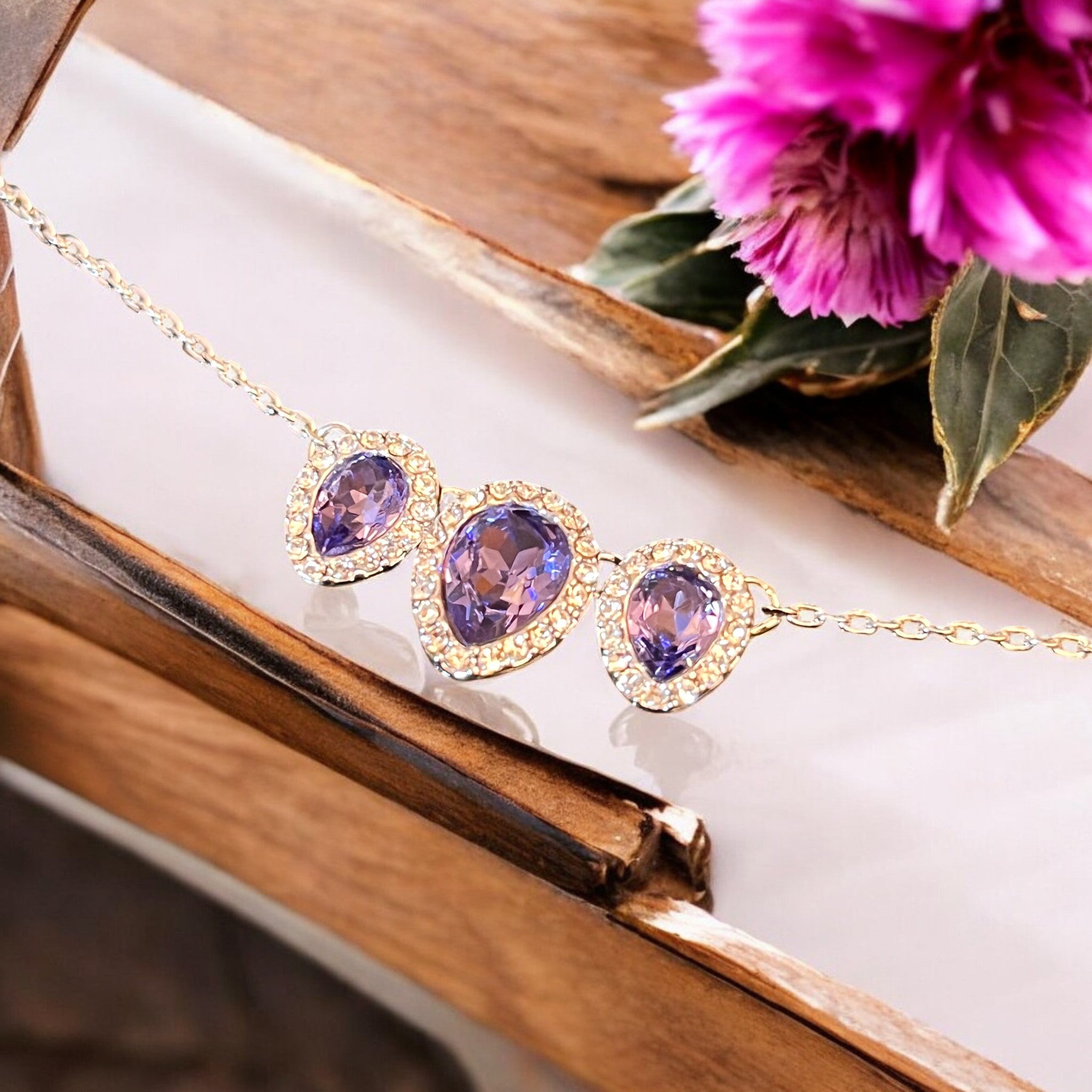 Pendentif "CRISTAL 2" argenté cristal tchèque