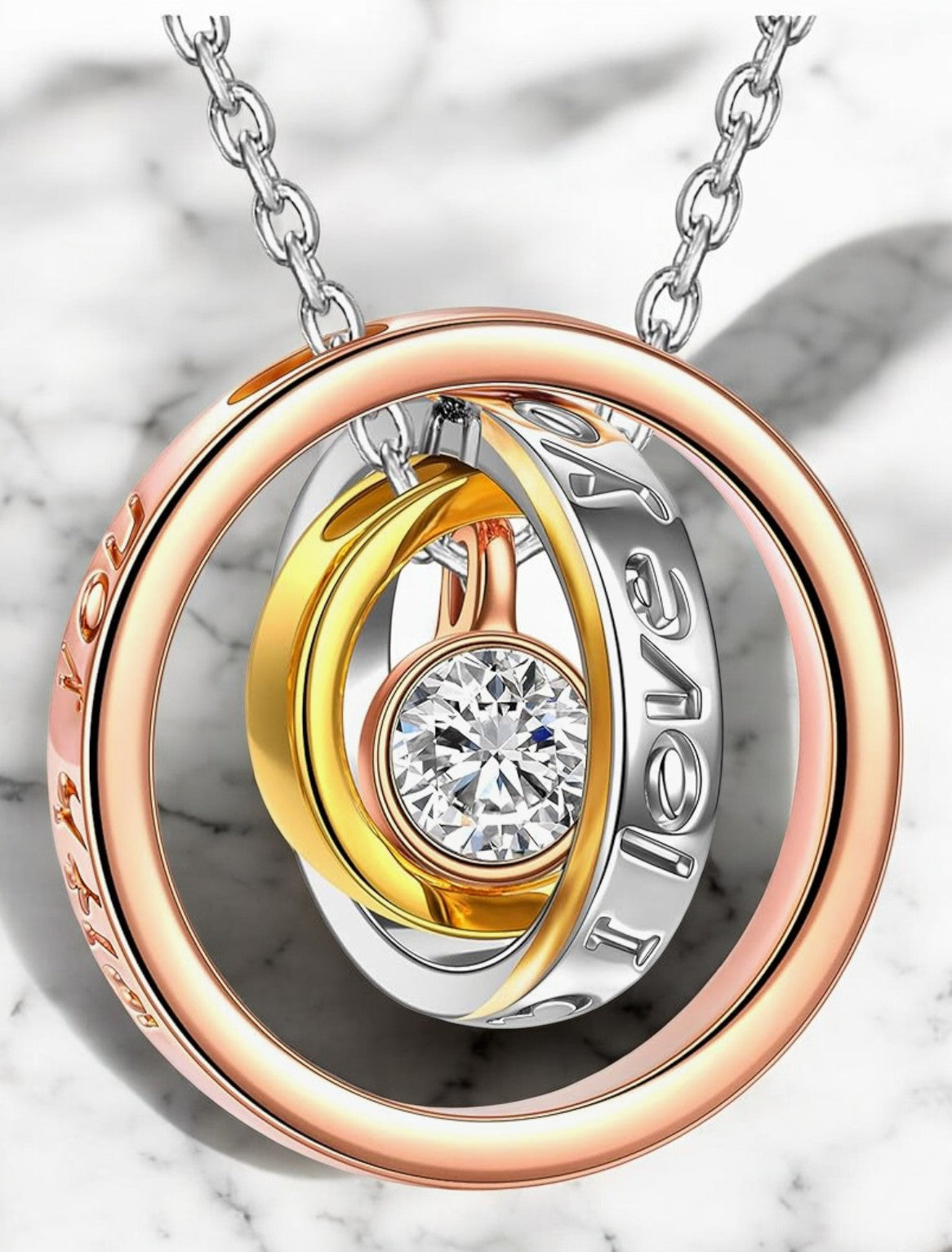 Pendentif "CRISTAL 3" argenté cristal tchèque