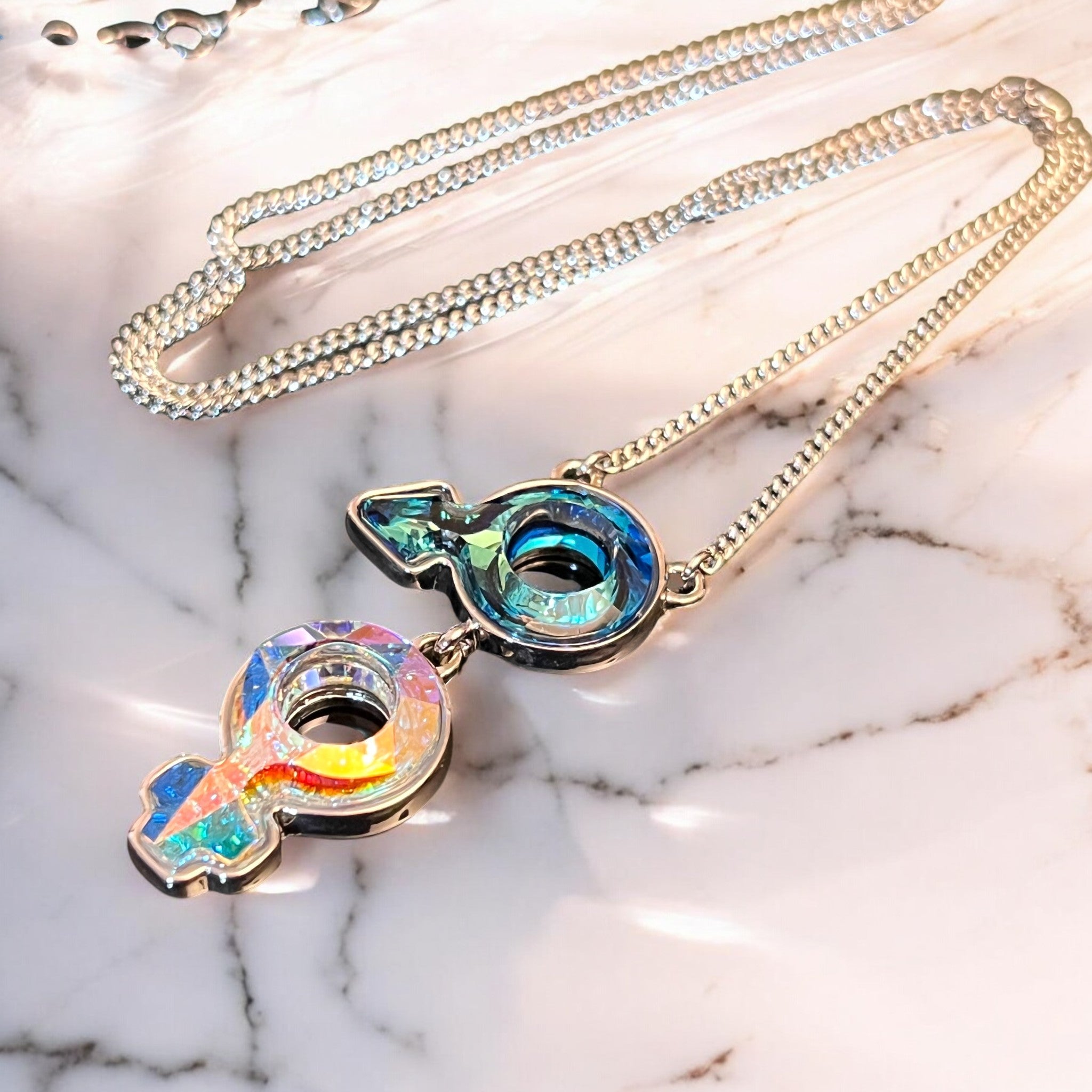 Pendentif "CRISTAL 4" argenté cristal tchèque