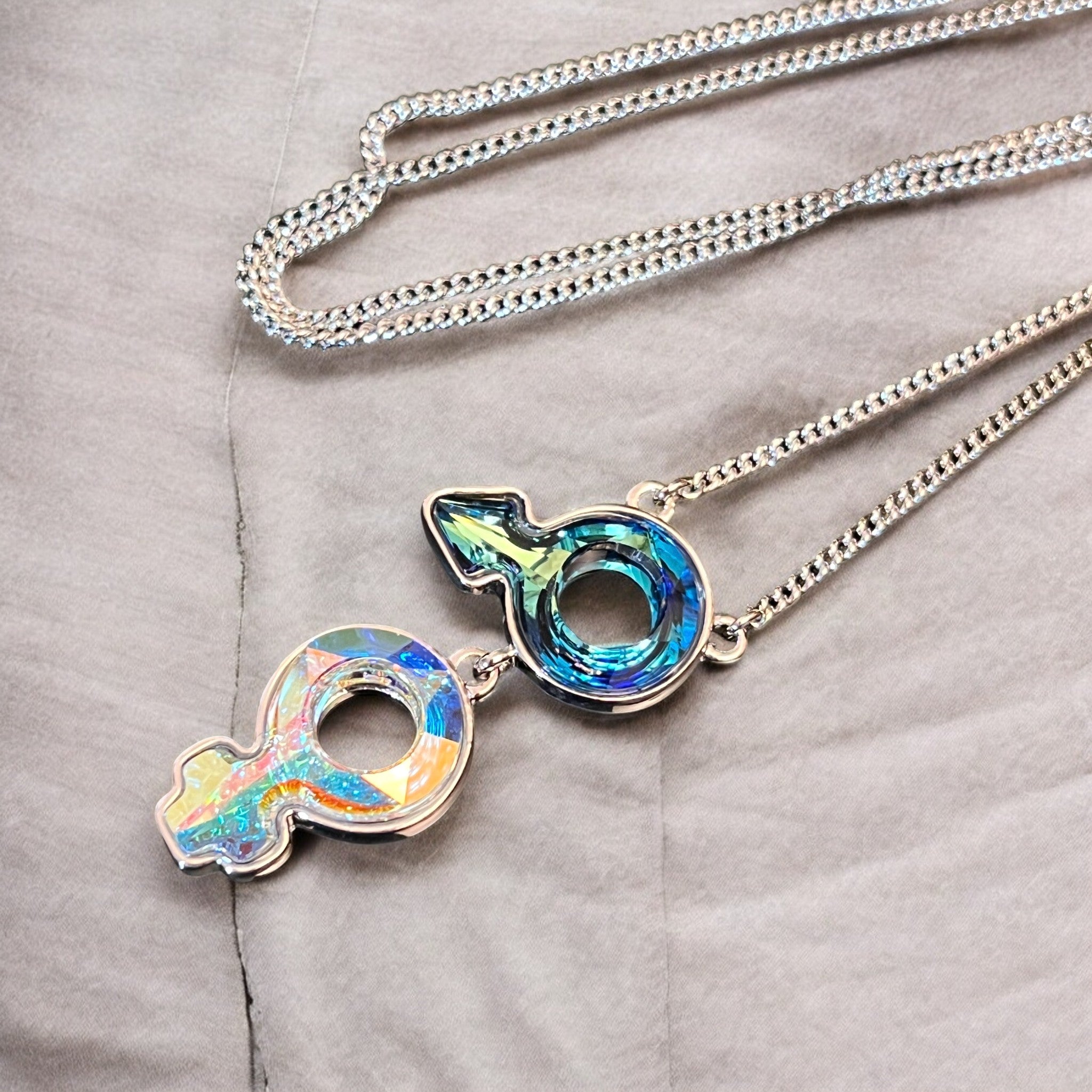 Pendentif "CRISTAL 4" argenté cristal tchèque