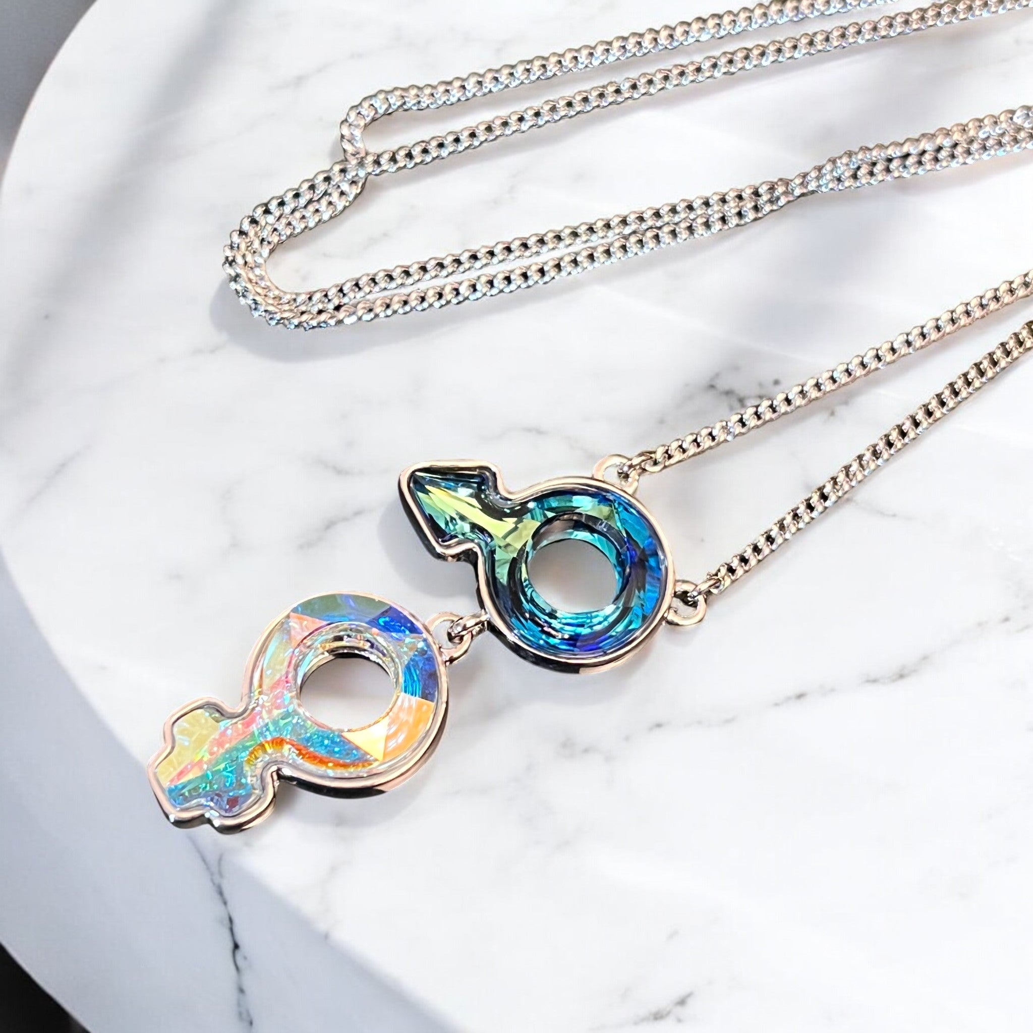 Pendentif "CRISTAL 4" argenté cristal tchèque