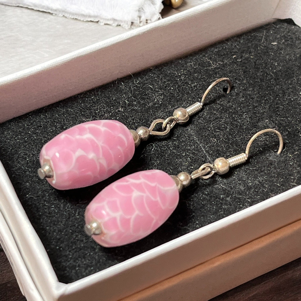 Boucles D'oreilles Artisanales Hippocampes - Verre Filé Au Chalumeau Et Cuivre émaillé - Création Française