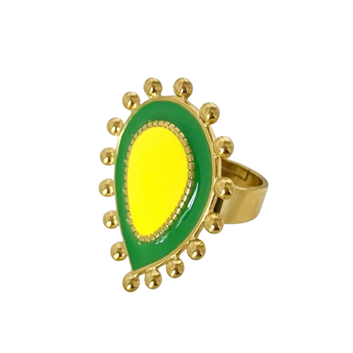 Bague "SIRENYA" adaptable en acier inoxydable émaillé