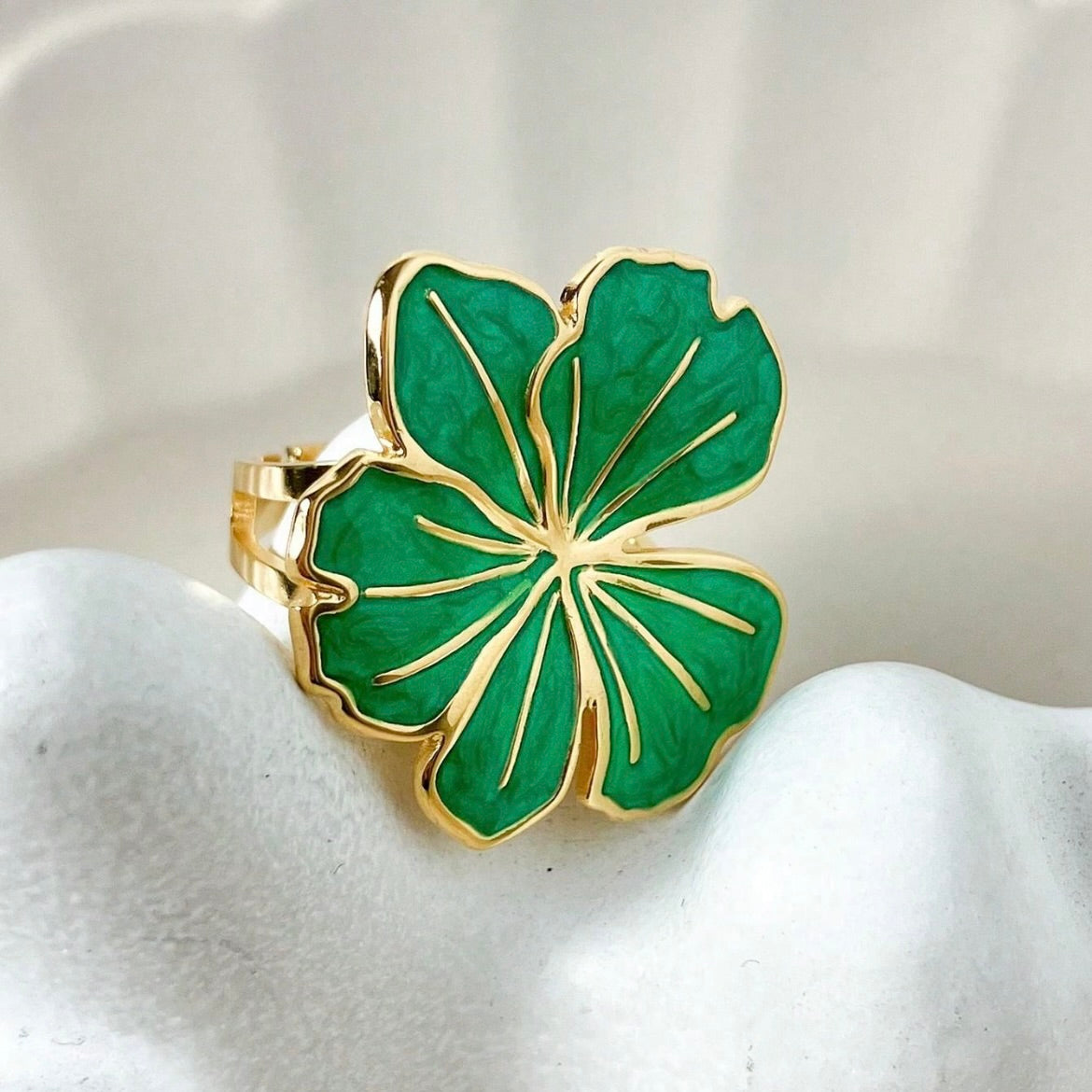 Bague "ZEPHIRA" adaptable en acier inoxydable émaillé