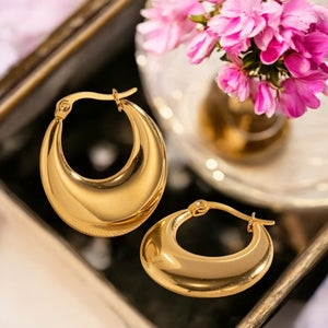 Boucles d'oreilles "STELLINE" en acier inoxydable doré