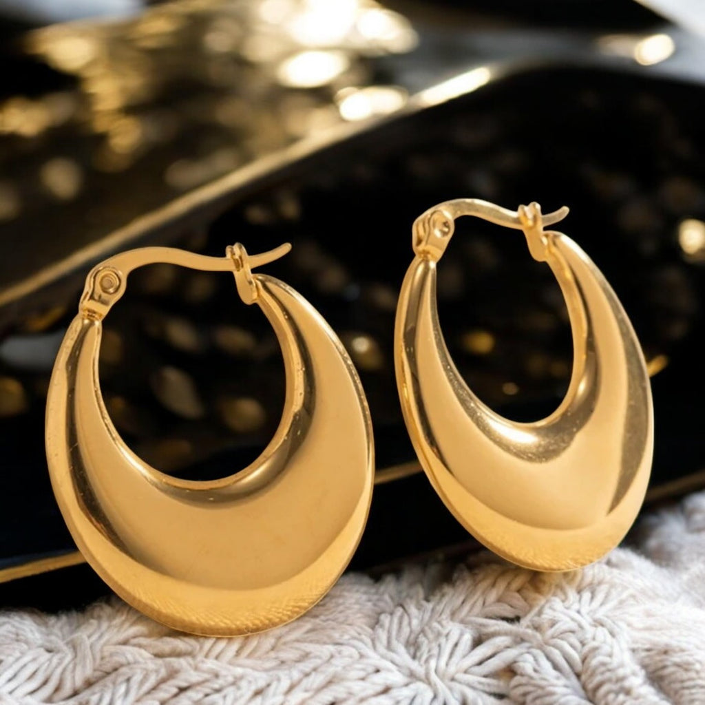 Boucles d'oreilles "STELLINE" en acier inoxydable doré