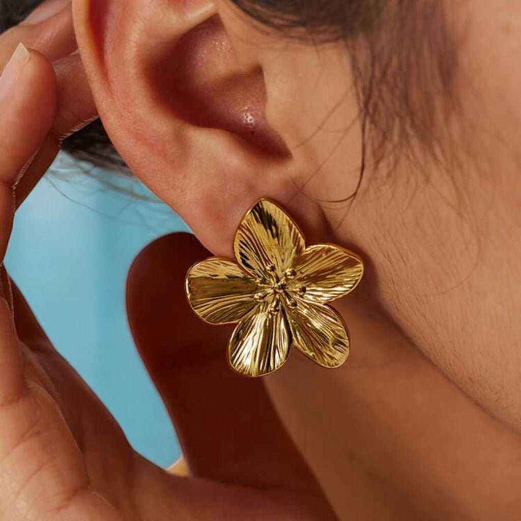 Boucles d'oreilles "ELIXIR SIMPLE" en acier inoxydable doré