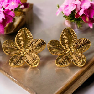 Boucles d'oreilles "ELIXIR SIMPLE" en acier inoxydable doré