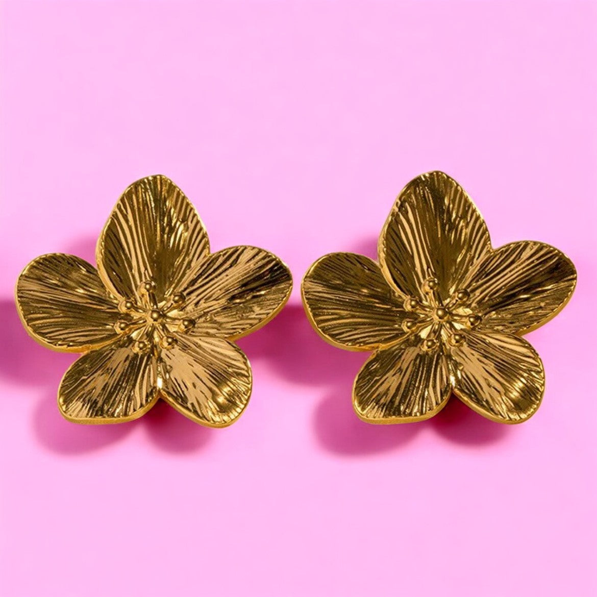 Boucles d'oreilles "ELIXIR SIMPLE" en acier inoxydable doré