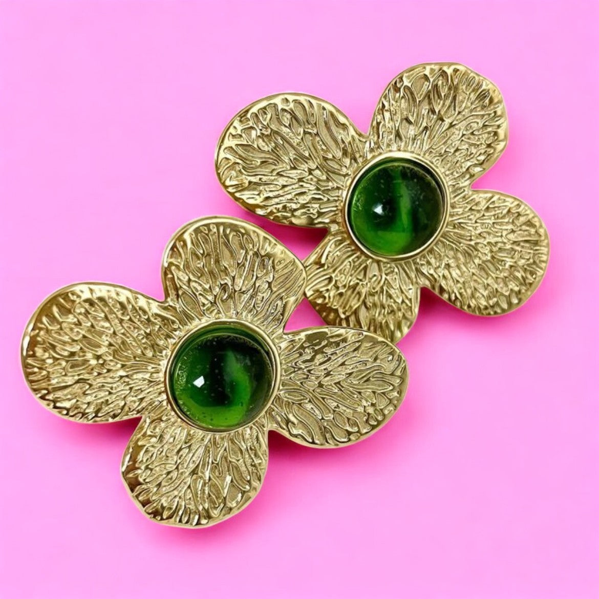 Boucles d'oreilles "ELENYA" en acier inoxydable doré
