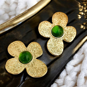 Boucles d'oreilles "ELENYA" en acier inoxydable doré
