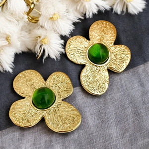 Boucles d'oreilles "ELENYA" en acier inoxydable doré