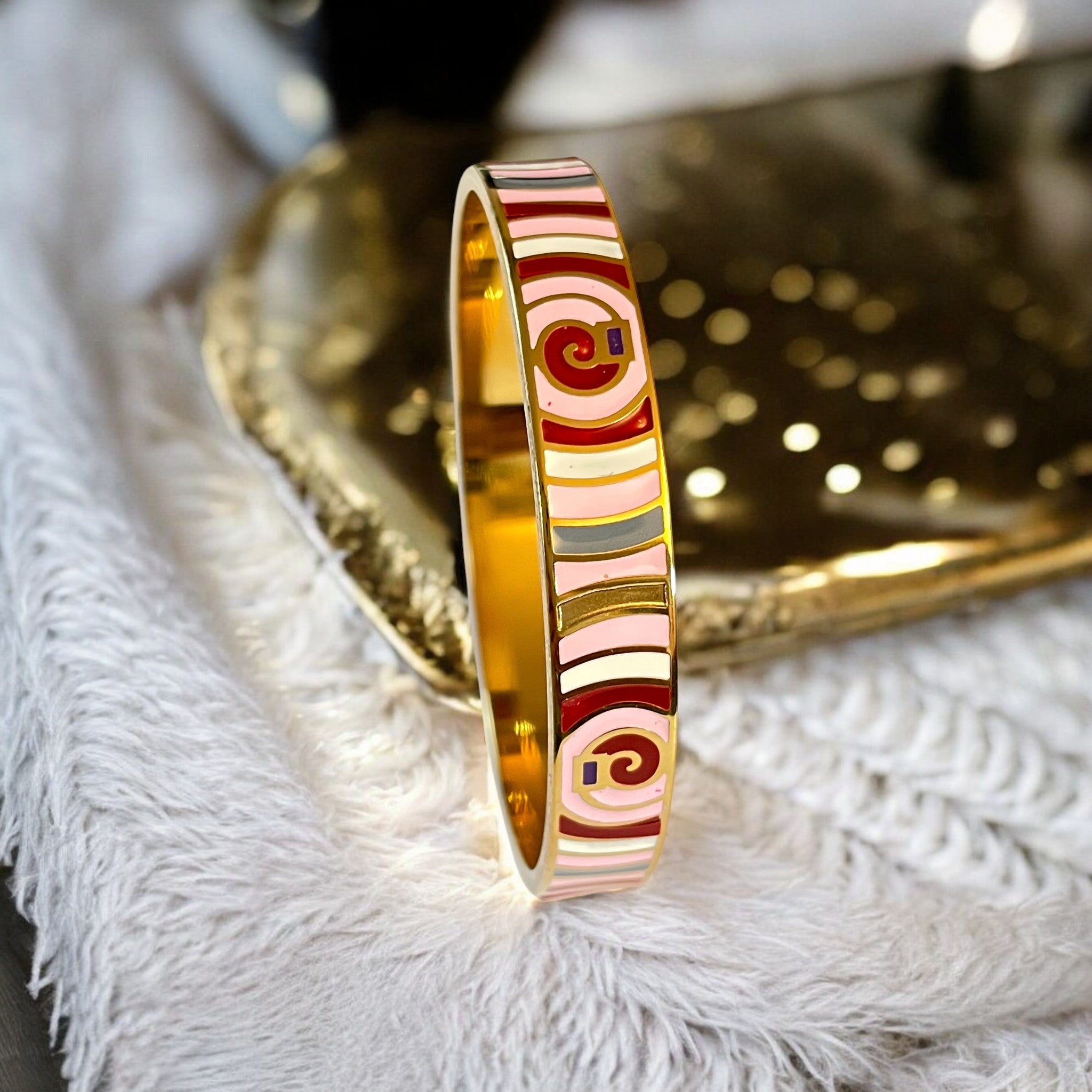 Bracelet jonc "SOLARYN" acier inoxydable émaillé