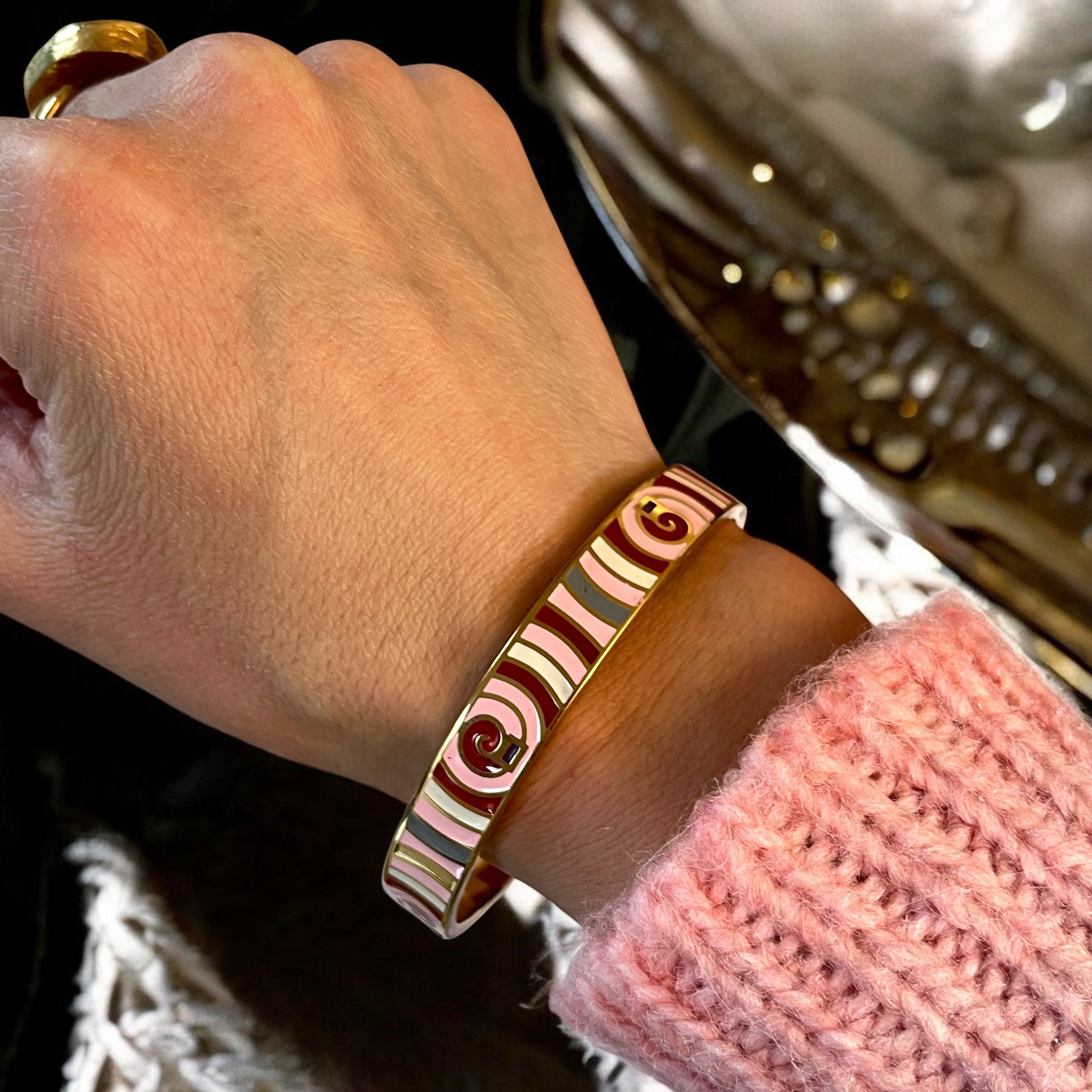 Bracelet jonc "SOLARYN" acier inoxydable émaillé