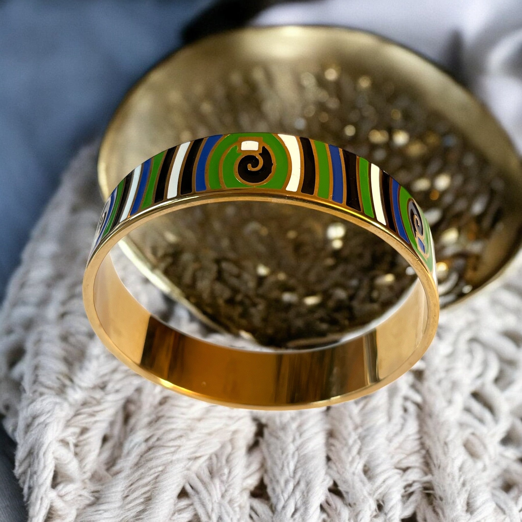 Bracelet jonc "MYRION" acier inoxydable émaillé