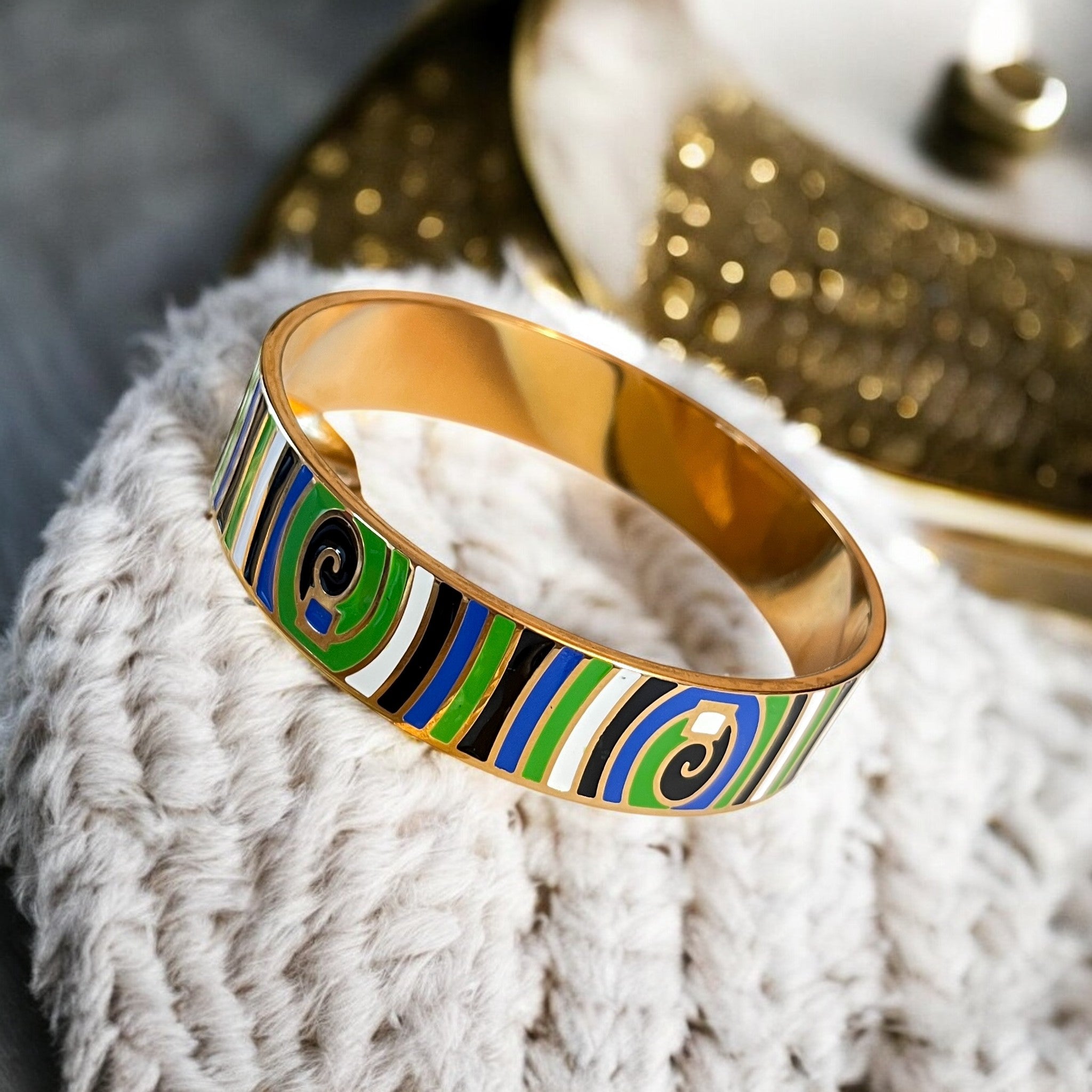 Bracelet jonc "MYRION" acier inoxydable émaillé