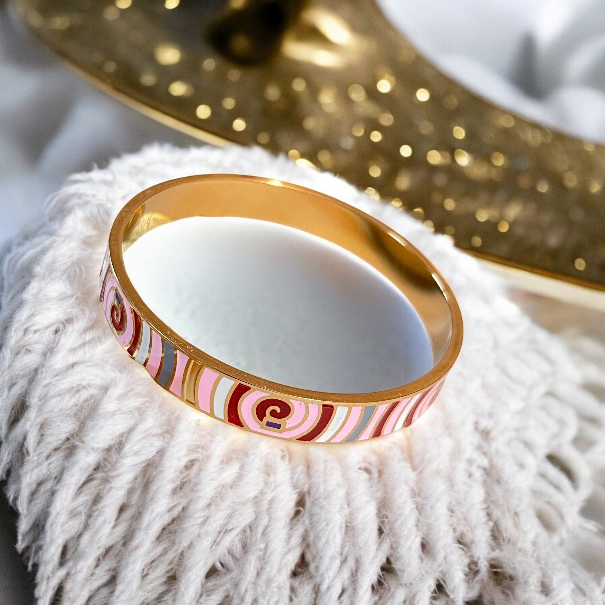 Bracelet jonc "SOLARYN" acier inoxydable émaillé