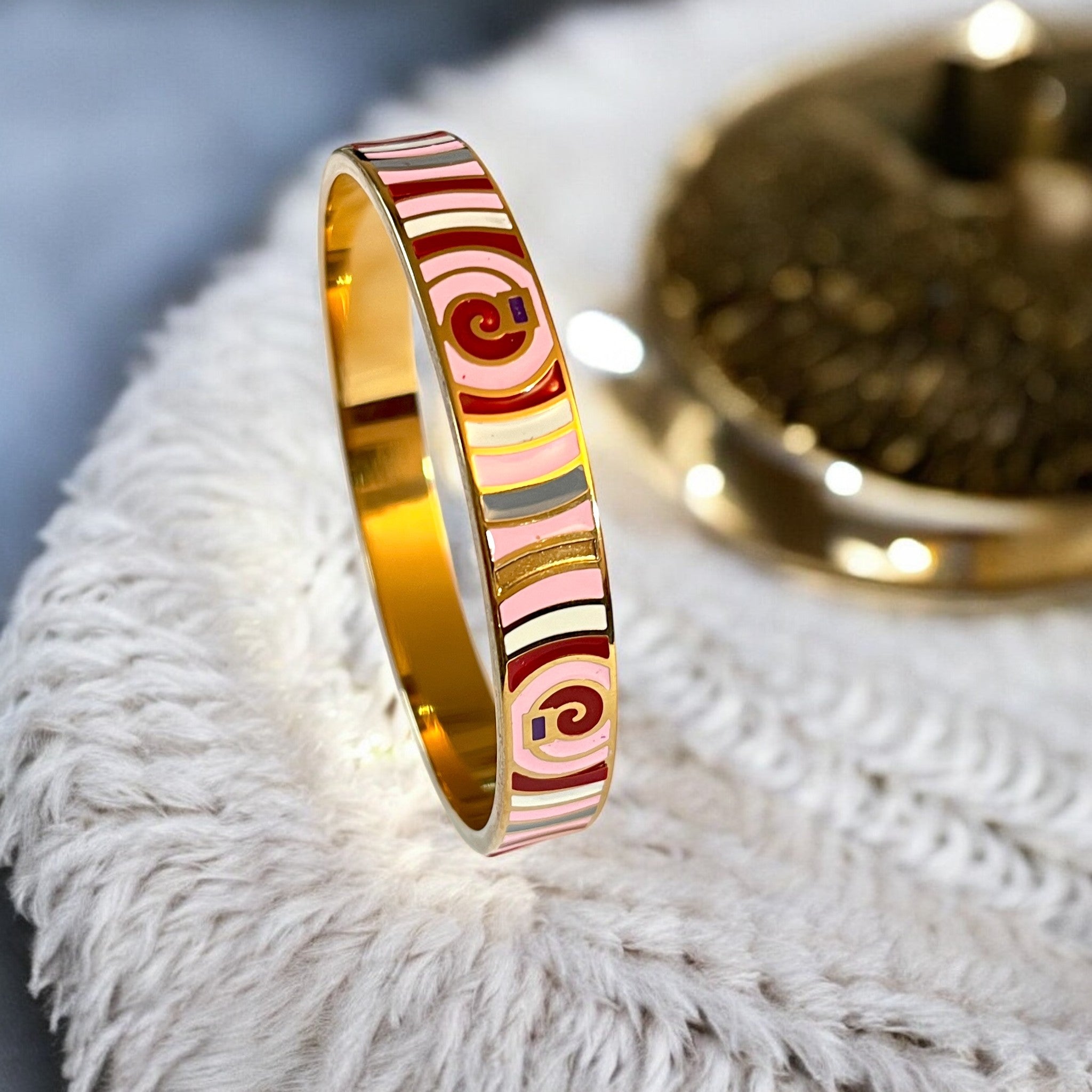 Bracelet jonc "SOLARYN" acier inoxydable émaillé