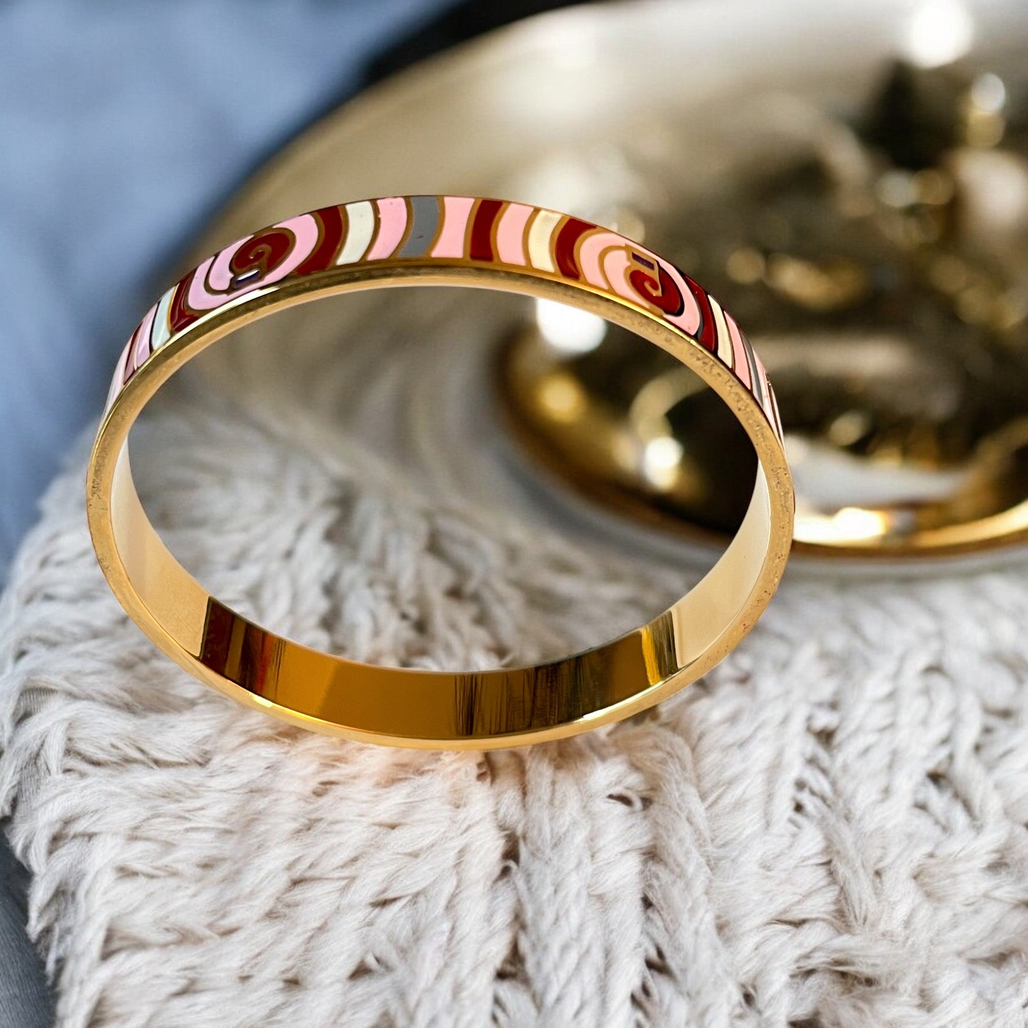 Bracelet jonc "SOLARYN" acier inoxydable émaillé