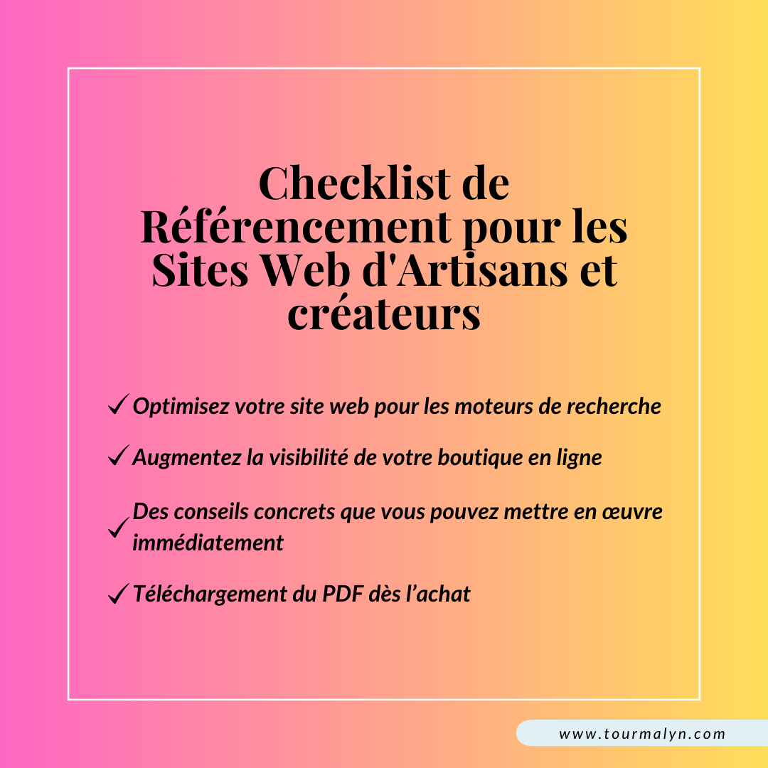 Checklist de Référencement pour les Sites Web d'Artisans et créateurs 