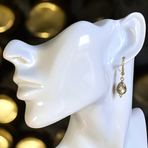 Boucles d’oreilles "HADLEY" dorées or fin Labradorite