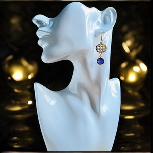 Boucles d’oreilles "HANNAH" dorées or fin en Améthyste