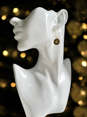 Boucles d'oreilles "SUZANNE" créoles charm doré or fin et zirconiums