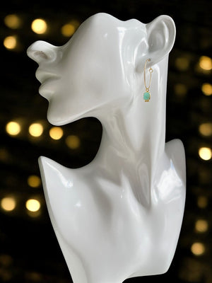 Boucles d'oreilles "ADELE" Amazonite dorées or fin