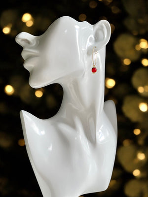Boucles d'oreilles "ONDINE" Grenat dorées or fin
