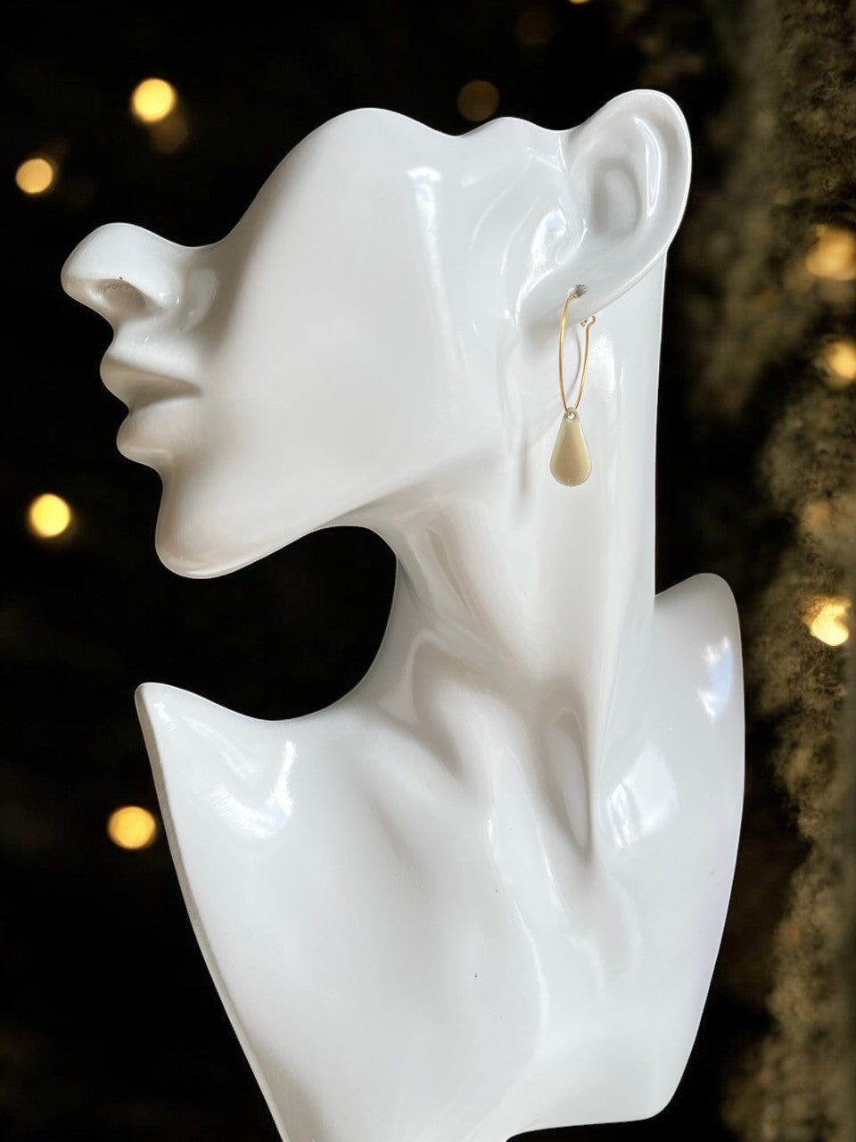 Boucles d'oreilles "ELISABETH" charms sequin émaillé dorées or fin