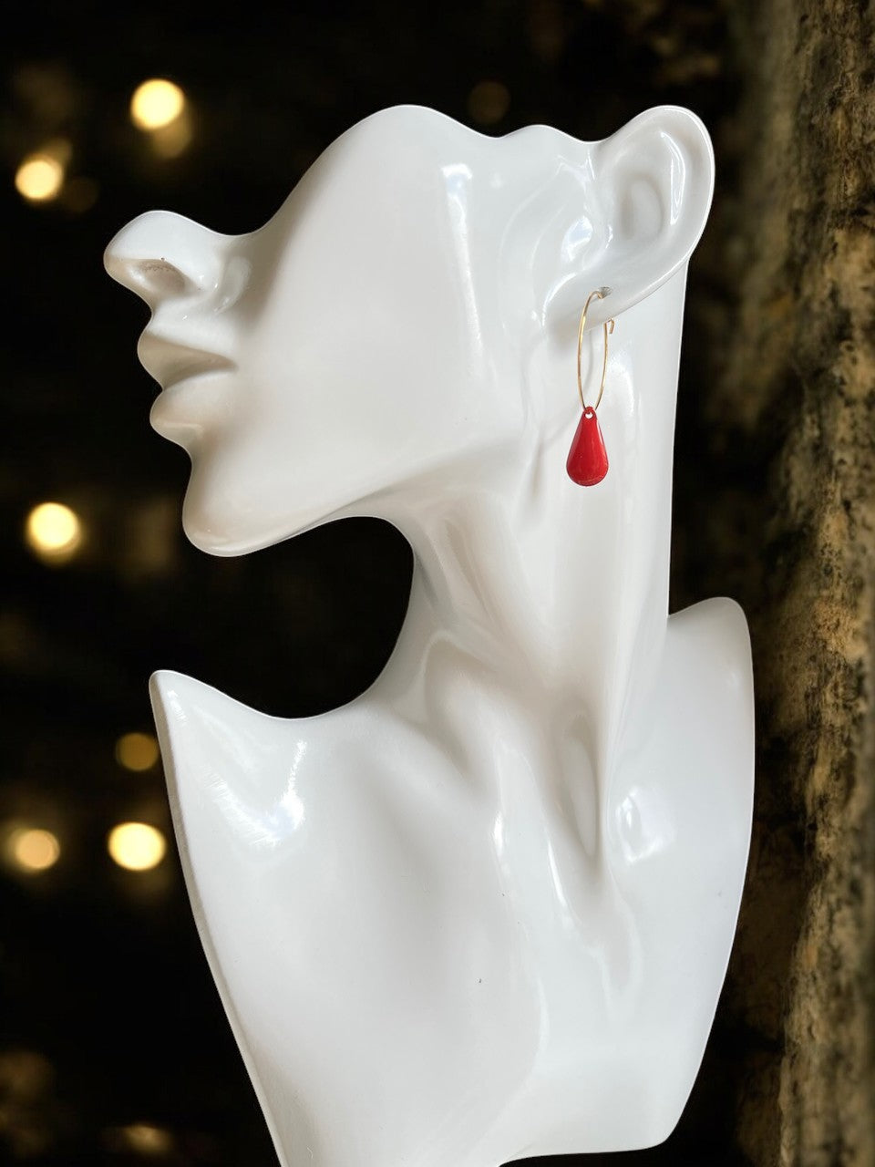 Boucles d'oreilles "JACQUELINE" charms sequin émaillé dorées or fin