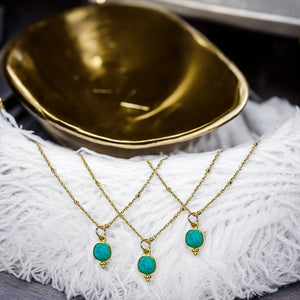 Pendentif "LORRAINE" doré or fin pierre Turquoise
