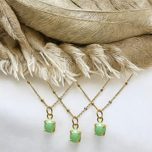 Pendentif "RAQUEL" doré or fin pierre d’ Amazonite