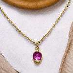 Pendentif "LORENA" doré or fin pierre d’ Améthyste