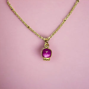 Pendentif "LORENA" doré or fin pierre d’ Améthyste