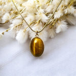 Pendentif "CATHERINE" en pierre oeil de tigre