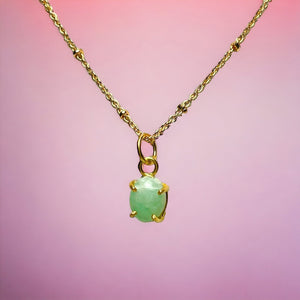 Pendentif "RAQUEL" doré or fin pierre d’ Amazonite