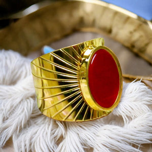 Bague "ZORA" adaptable avec Cornaline