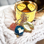 Bague "ELINA" dorée or fin en pierre d' Apatite et Agate