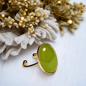 Bague "ELSA" dorée or fin en pierre d'Aventurine