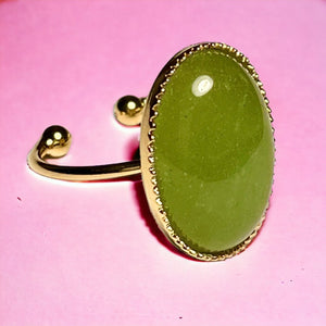 Bague "ELSA" dorée or fin en pierre d'Aventurine