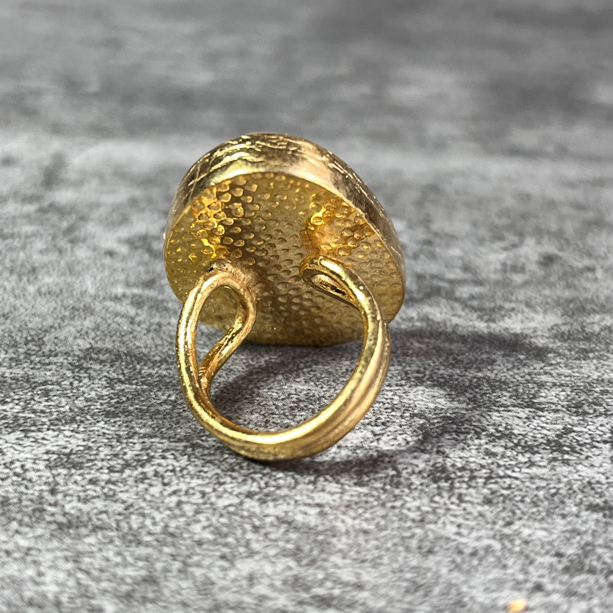 bague femme pierre naturelle agate bleue doree or fin - vue arrière