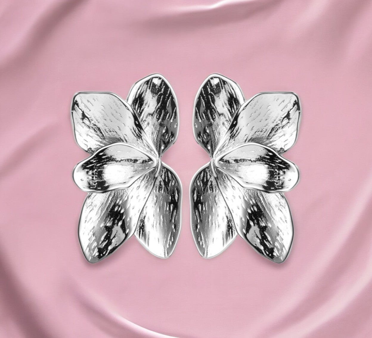 boucles oreilles acier inoxydable femme fleur tourmalyn bijoux 
