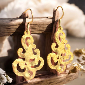 Boucles d'oreilles "EULALIE" laiton doré or fin