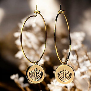 Boucles d'oreilles "ROSANE" charms dorés or fin
