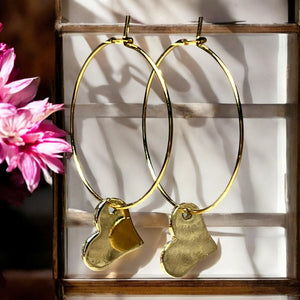 Boucles d'oreilles "MIREILLE" charms dorés or fin