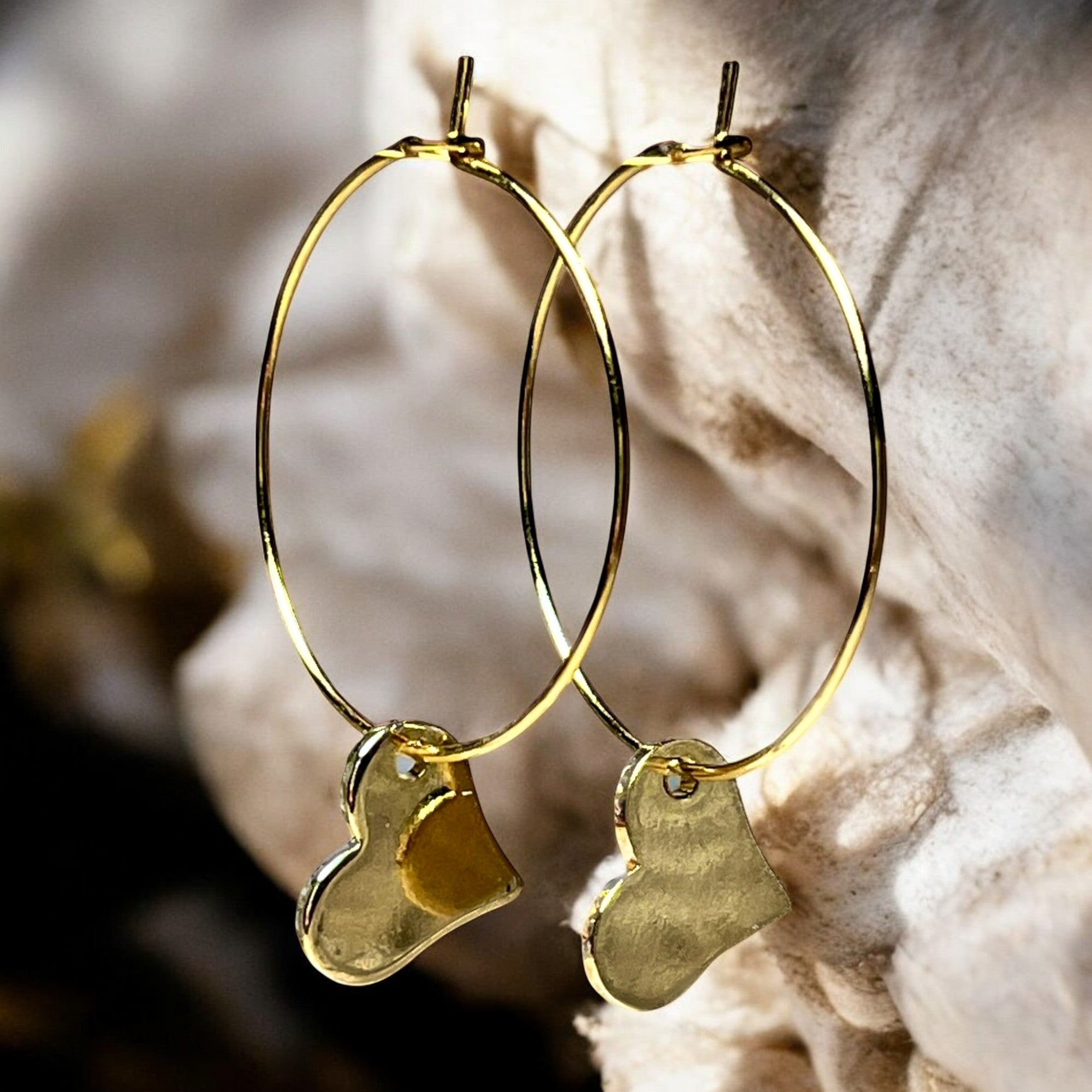 Boucles d'oreilles "MIREILLE" charms dorés or fin